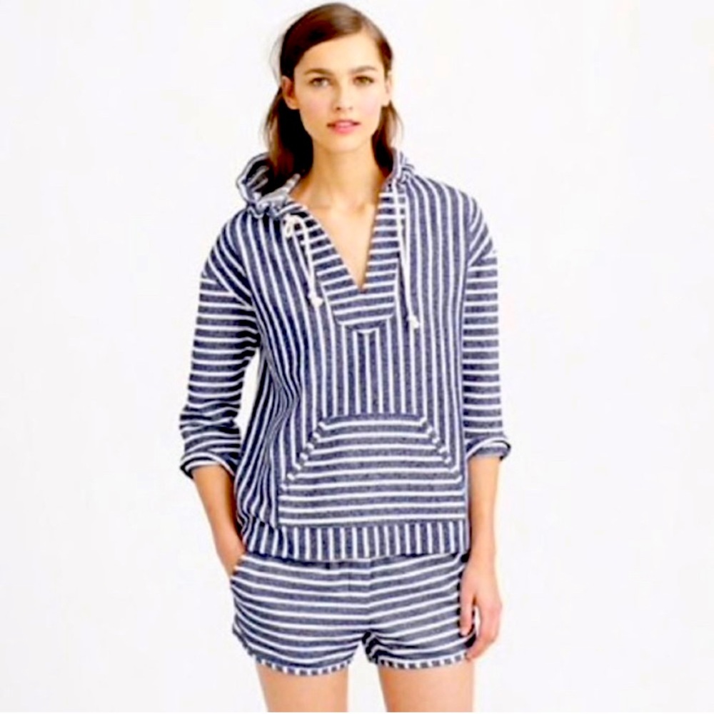 J. Crew Baja Striped Hoodie Size S